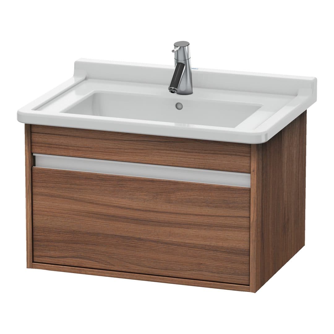 Duravit Ketho – Έπιπλο Νιπτήρα – 650 mm, 1 συρτάρι, νιπτήρας κέντρο, 650 x 455 x 410 mm – Walnut Matt, Decor (KT666307979)