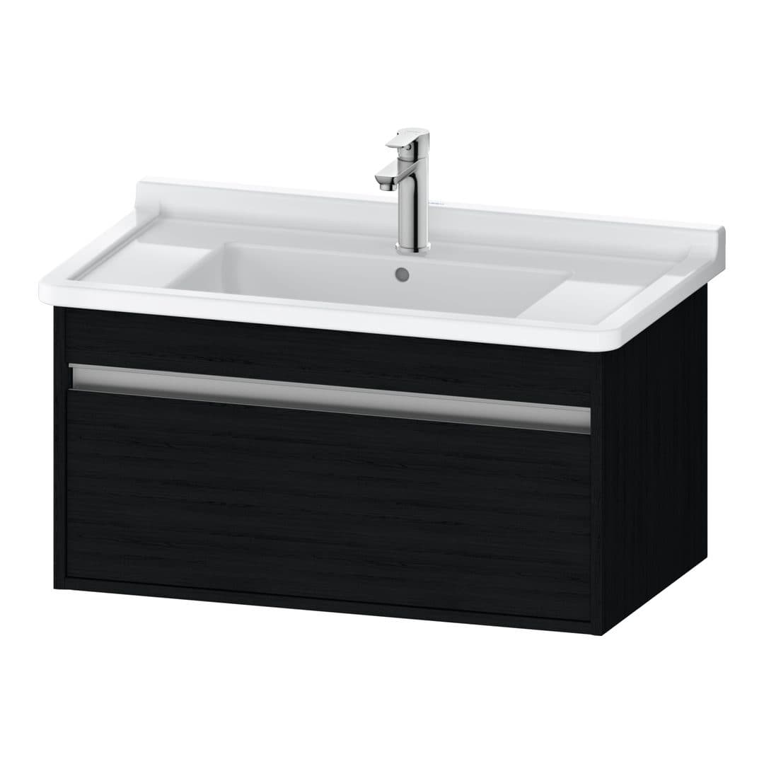 Duravit Ketho – Έπιπλο Νιπτήρα – 800 mm, 1 συρτάρι, νιπτήρας κέντρο, 800 x 455 x 410 mm, μοντέλο KT6664 – Black oak Matt, Decor (KT666401616)
