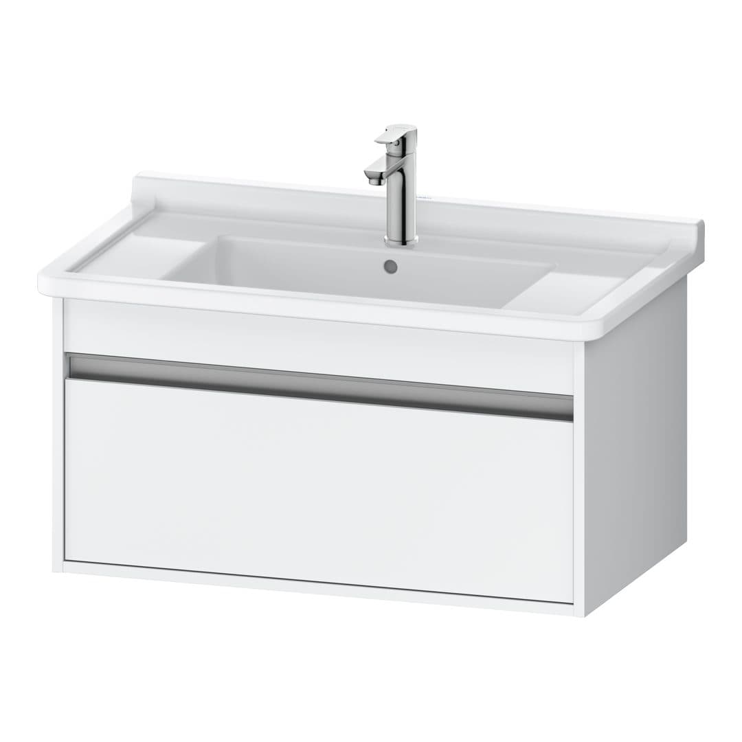 Duravit Ketho – Έπιπλο Νιπτήρα – 800 mm, 1 συρτάρι, νιπτήρας κέντρο, 800 x 455 x 410 mm, μοντέλο KT6664 – White Matt, Decor (KT666401818)