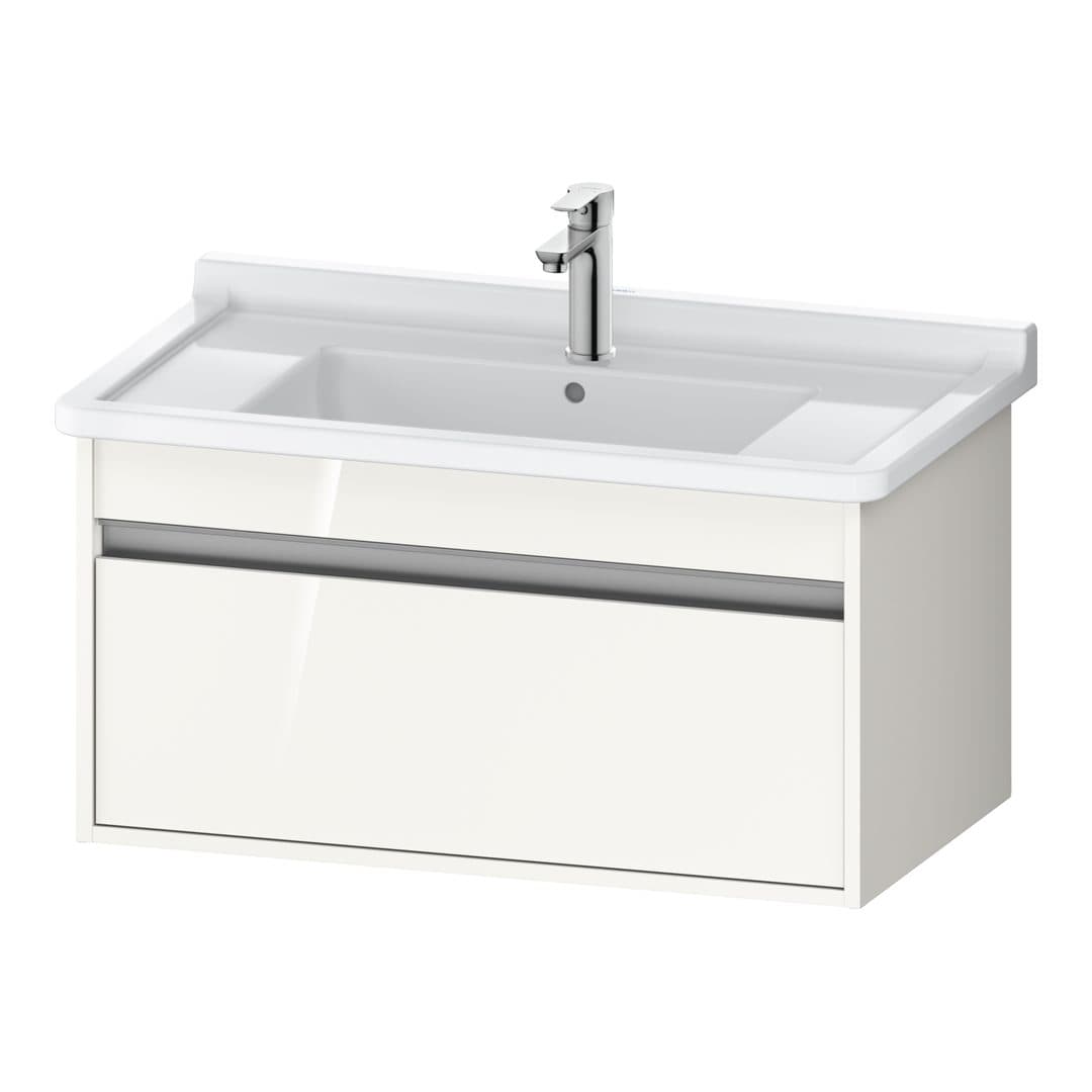 Duravit Ketho – Έπιπλο Νιπτήρα – 800 mm, 1 συρτάρι, νιπτήρας κέντρο, 800 x 455 x 410 mm, μοντέλο KT6664 – White High Gloss, Decor (KT666402222)