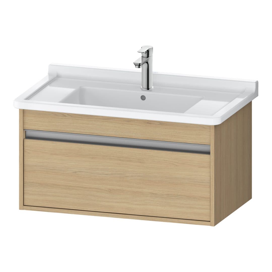 Duravit Ketho – Έπιπλο Νιπτήρα – 800 mm, 1 συρτάρι, νιπτήρας κέντρο, 800 x 455 x 410 mm, μοντέλο KT6664 – Natural oak, Decor (KT666403030)