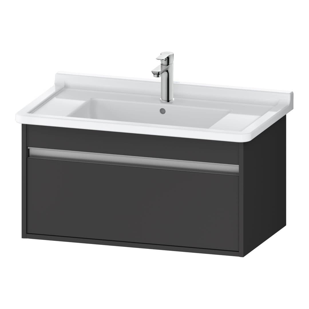 Duravit Ketho – Έπιπλο Νιπτήρα – 800 mm, 1 συρτάρι, νιπτήρας κέντρο, 800 x 455 x 410 mm, μοντέλο KT6664 – Graphite Matt, Decor (KT666404949)