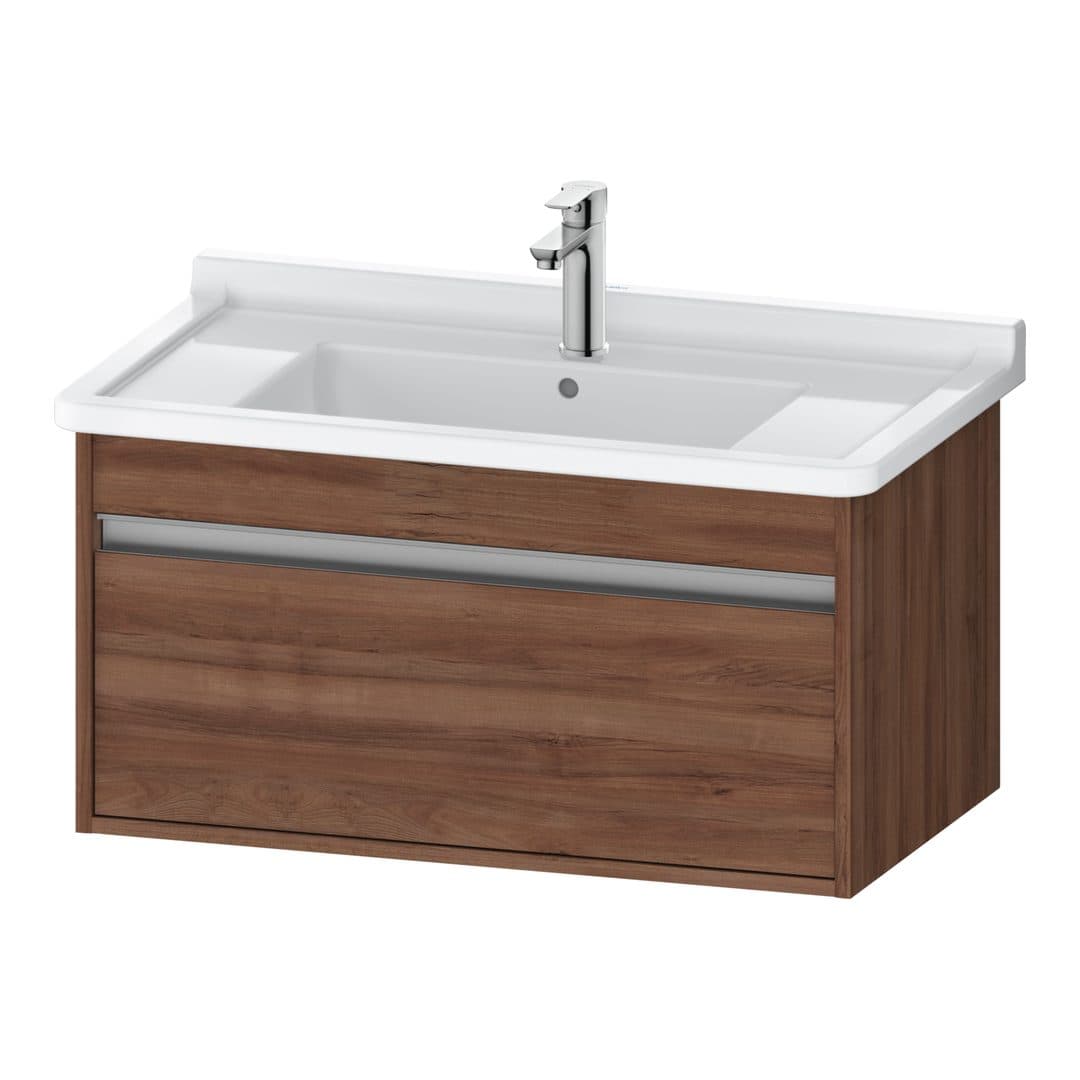 Duravit Ketho – Έπιπλο Νιπτήρα – 800 mm, 1 συρτάρι, νιπτήρας κέντρο, 800 x 455 x 410 mm, μοντέλο KT6664 – Walnut Matt, Decor (KT666407979)