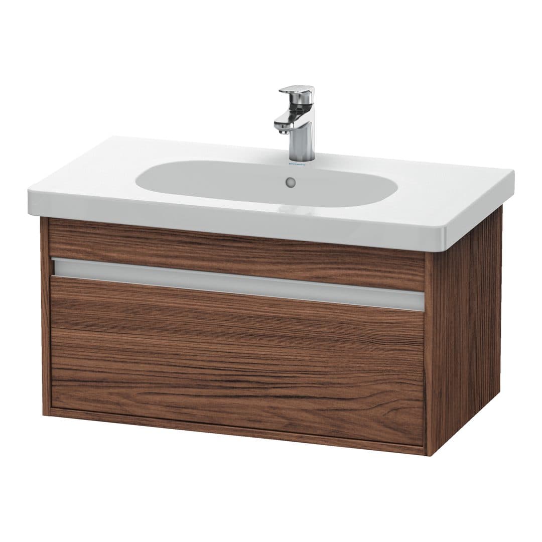 Duravit Ketho – Έπιπλο Νιπτήρα – 800 mm, 1 συρτάρι, νιπτήρας κέντρο, 800 x 455 x 410 mm, μοντέλο KT6667 – Walnut dark Matt, Decor (KT666702121)
