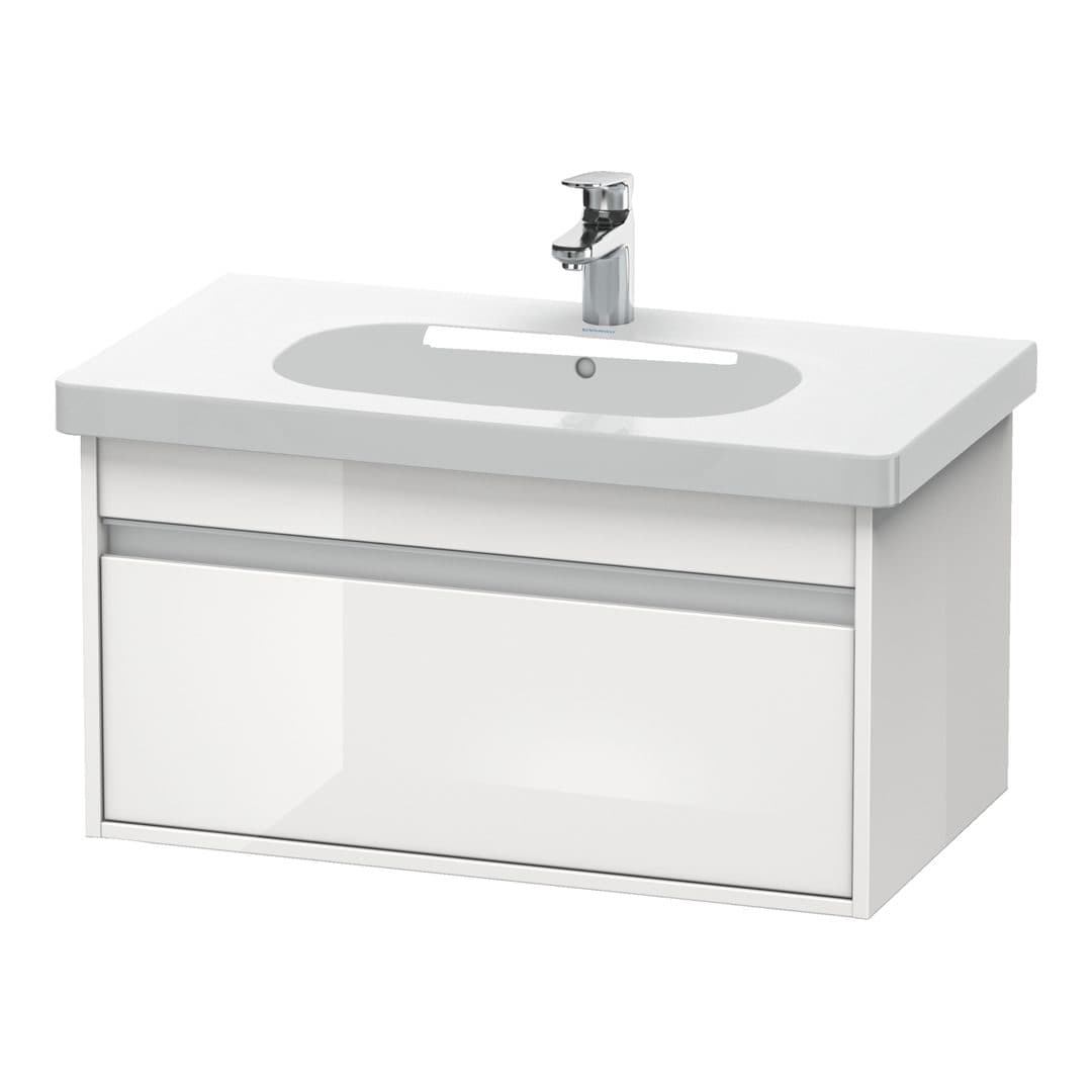 Duravit Ketho – Έπιπλο Νιπτήρα – 800 mm, 1 συρτάρι, νιπτήρας κέντρο, 800 x 455 x 410 mm, μοντέλο KT6667 – White High Gloss, Decor (KT666702222)