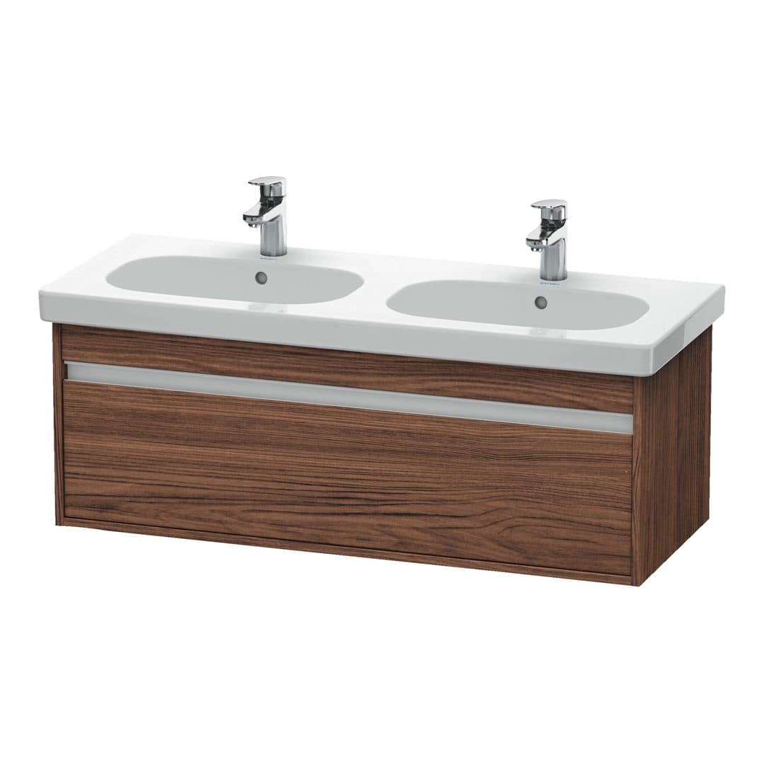 Duravit Ketho – Έπιπλο Νιπτήρα – 1150 mm, 1 συρτάρι, νιπτήρας κέντρο, 1150 x 455 x 410 mm – Walnut dark Matt, Decor (KT666902121)