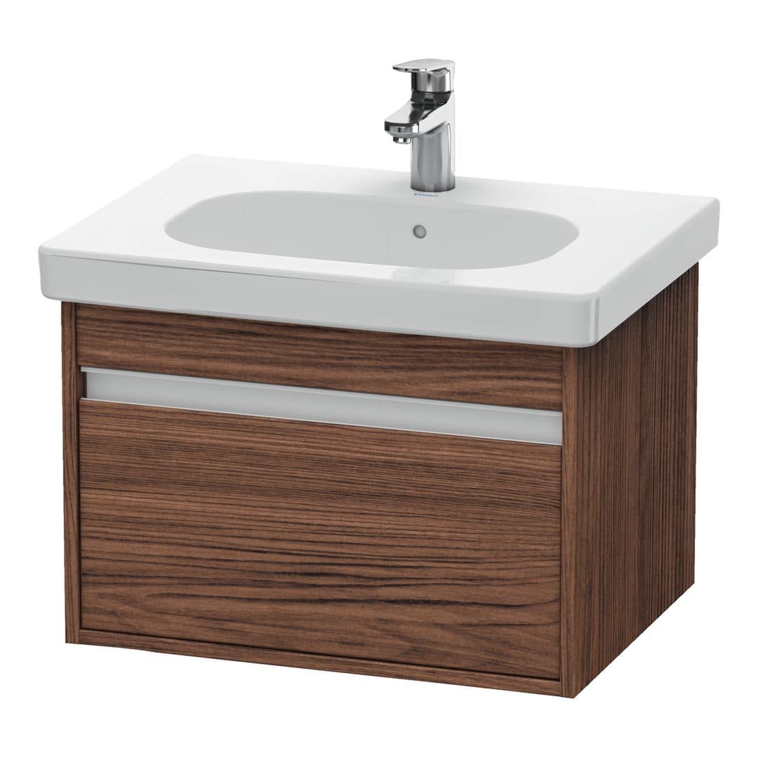 Duravit Ketho – Έπιπλο Νιπτήρα – 600 mm, 1 συρτάρι, νιπτήρας κέντρο, 600 x 455 x 410 mm – Walnut dark Matt, Decor (KT667002121)