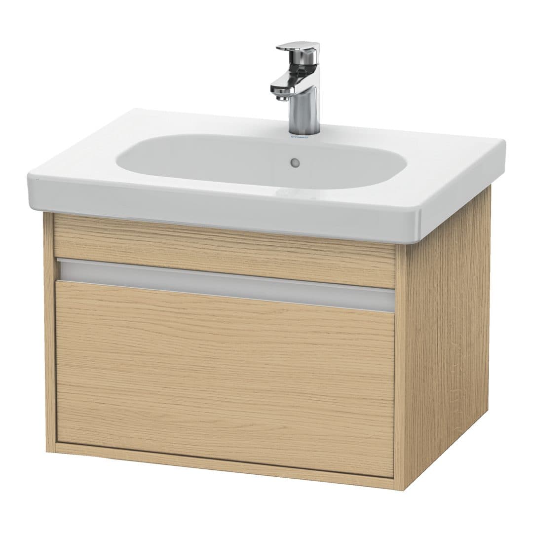 Duravit Ketho – Έπιπλο Νιπτήρα – 600 mm, 1 συρτάρι, νιπτήρας κέντρο, 600 x 455 x 410 mm – Natural oak, Decor (KT667003030)