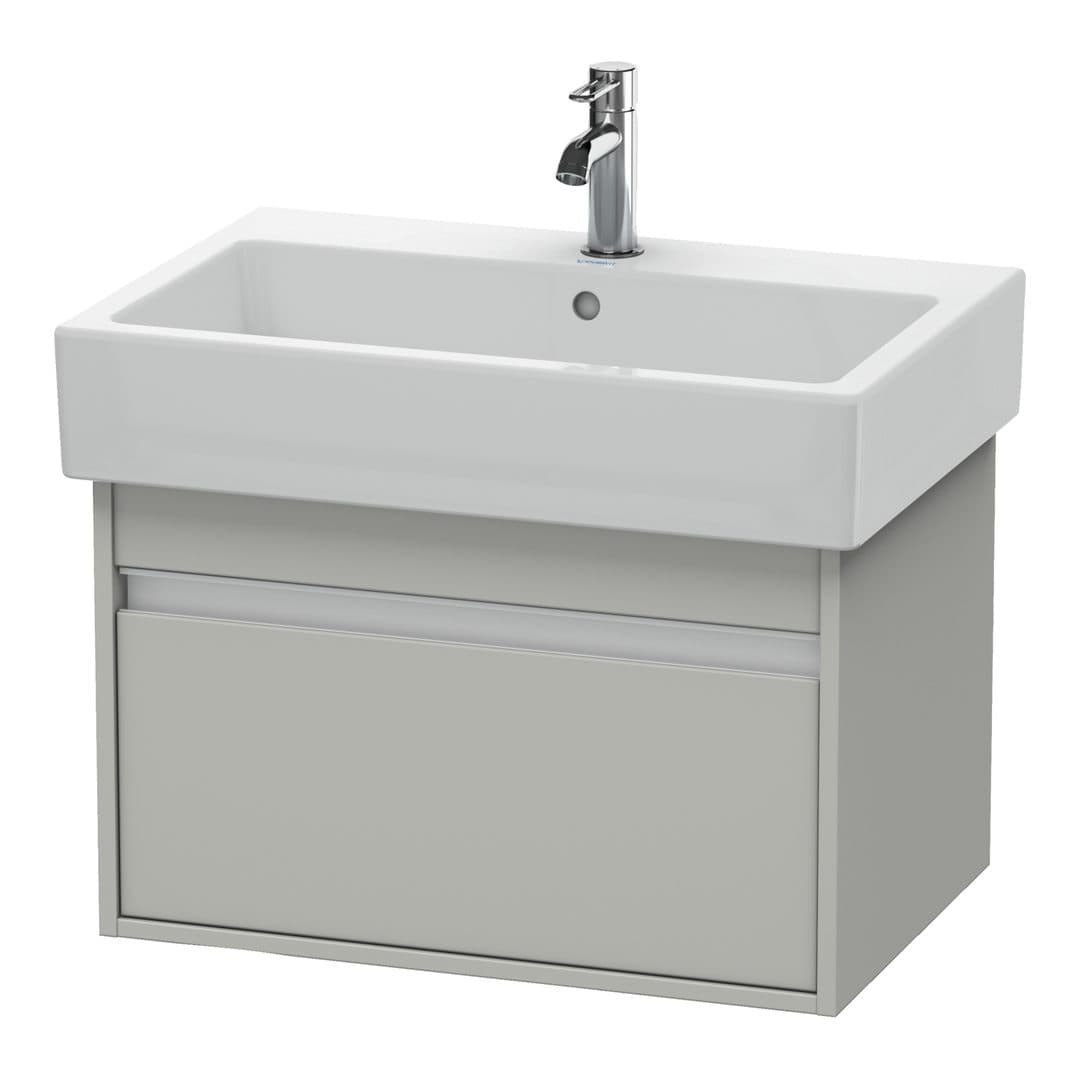 Duravit Ketho – Έπιπλο Νιπτήρα – 650 mm, 1 συρτάρι, νιπτήρας κέντρο, 650 x 440 x 410 mm – Concrete grey Matt, Decor (KT668400707)