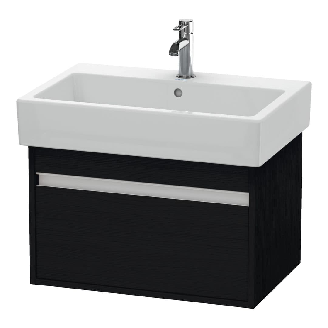 Duravit Ketho – Έπιπλο Νιπτήρα – 650 mm, 1 συρτάρι, νιπτήρας κέντρο, 650 x 440 x 410 mm – Black oak Matt, Decor (KT668401616)