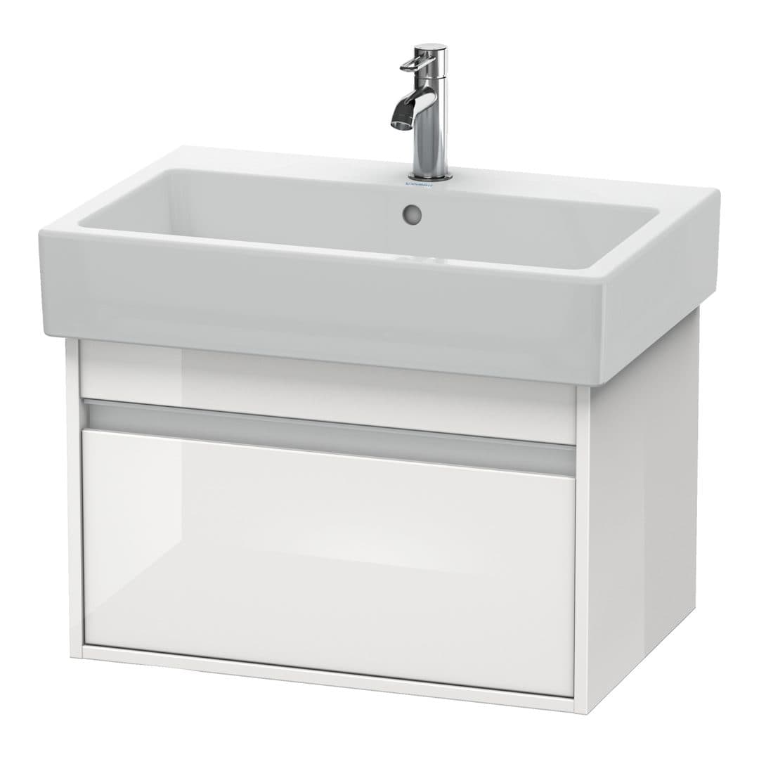 Duravit Ketho – Έπιπλο Νιπτήρα – 650 mm, 1 συρτάρι, νιπτήρας κέντρο, 650 x 440 x 410 mm – White High Gloss, Decor (KT668402222)
