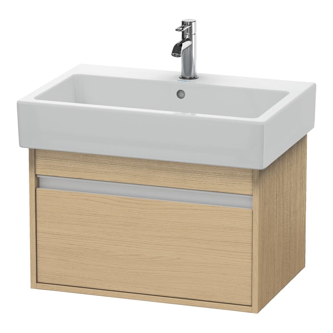 Duravit Ketho – Έπιπλο Νιπτήρα – 650 mm, 1 συρτάρι, νιπτήρας κέντρο, 650 x 440 x 410 mm – Natural oak, Decor (KT668403030)