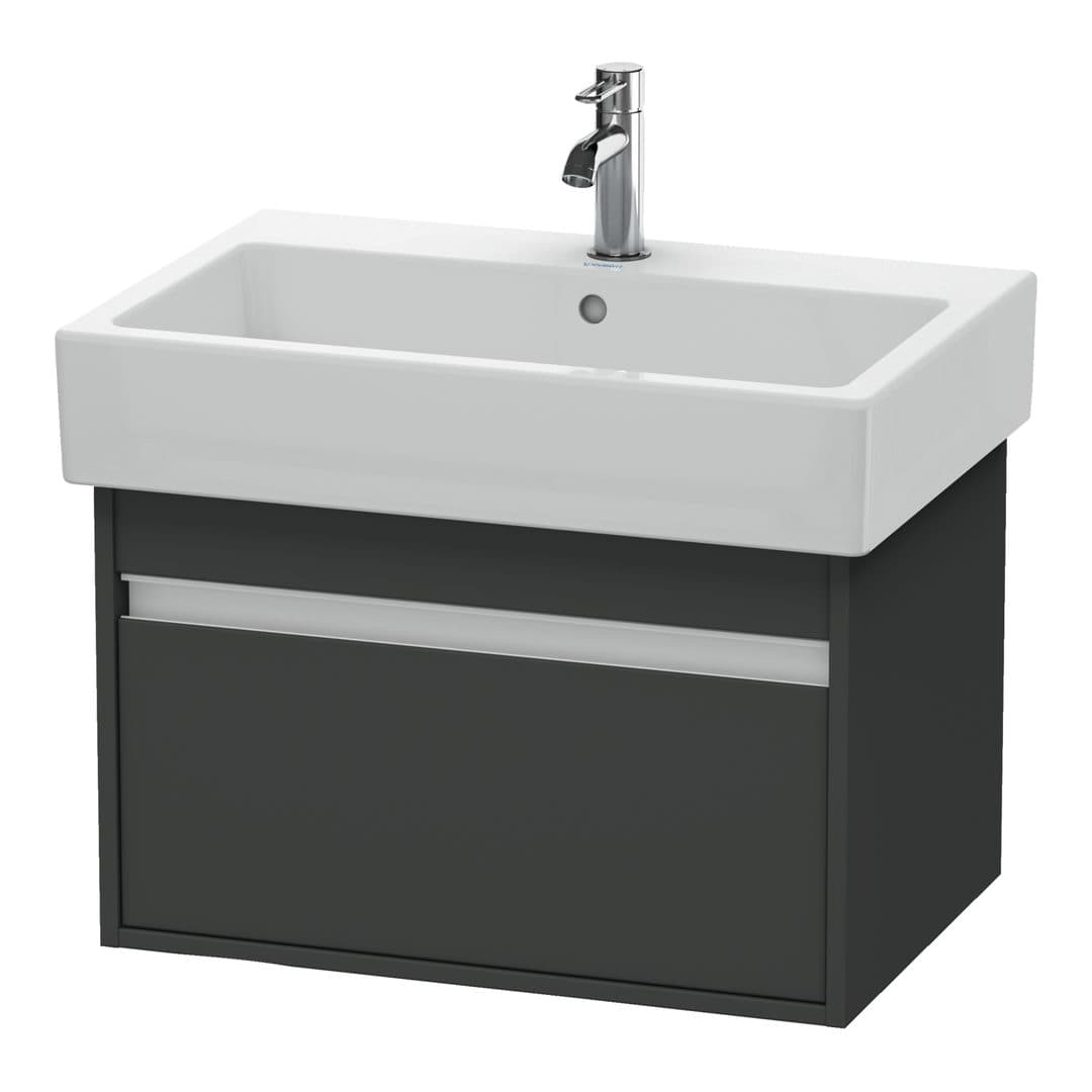 Duravit Ketho – Έπιπλο Νιπτήρα – 650 mm, 1 συρτάρι, νιπτήρας κέντρο, 650 x 440 x 410 mm – Graphite Matt, Decor (KT668404949)