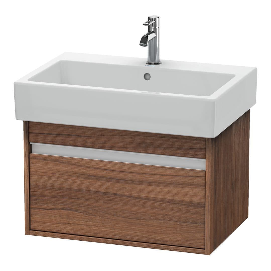 Duravit Ketho – Έπιπλο Νιπτήρα – 650 mm, 1 συρτάρι, νιπτήρας κέντρο, 650 x 440 x 410 mm – Walnut Matt, Decor (KT668407979)