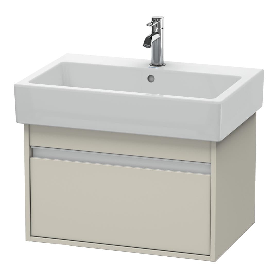 Duravit Ketho – Έπιπλο Νιπτήρα – 650 mm, 1 συρτάρι, νιπτήρας κέντρο, 650 x 440 x 410 mm – Taupe Matt, Decor (KT668409191)