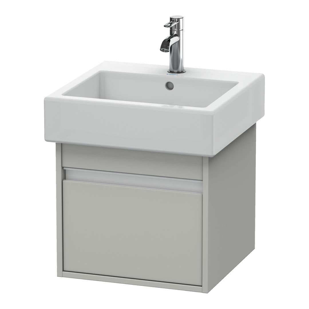 Duravit Ketho – Έπιπλο Νιπτήρα – 450 mm, 1 συρτάρι, νιπτήρας κέντρο – Concrete grey Matt, Decor (KT668500707)