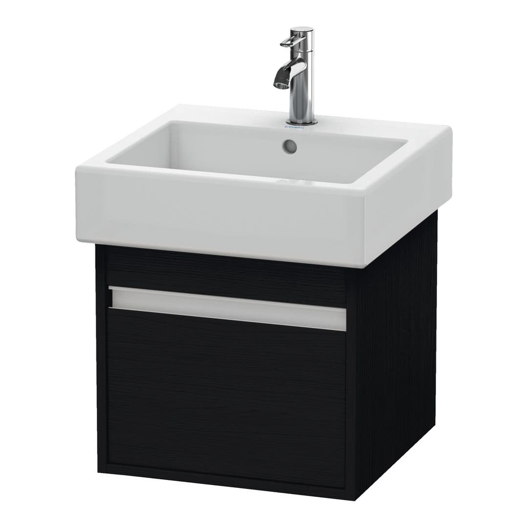 Duravit Ketho – Έπιπλο Νιπτήρα – 450 mm, 1 συρτάρι, νιπτήρας κέντρο – Black oak Matt, Decor (KT668501616)