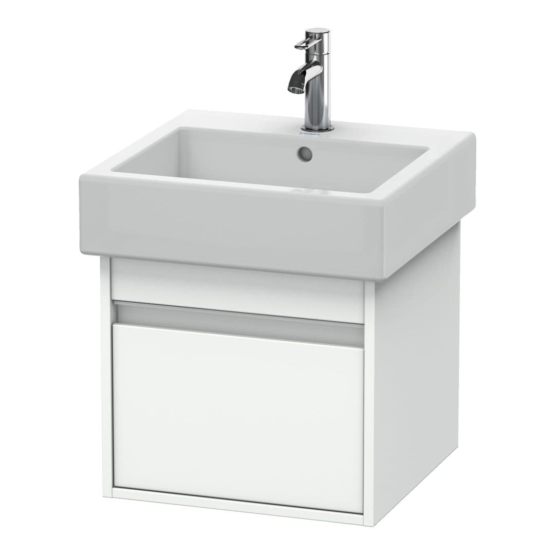Duravit Ketho – Έπιπλο Νιπτήρα – 450 mm, 1 συρτάρι, νιπτήρας κέντρο – White Matt, Decor (KT668501818)
