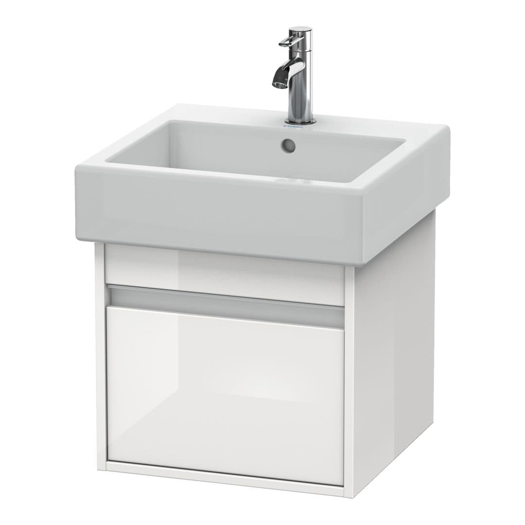 Duravit Ketho – Έπιπλο Νιπτήρα – 450 mm, 1 συρτάρι, νιπτήρας κέντρο – White High Gloss, Decor (KT668502222)
