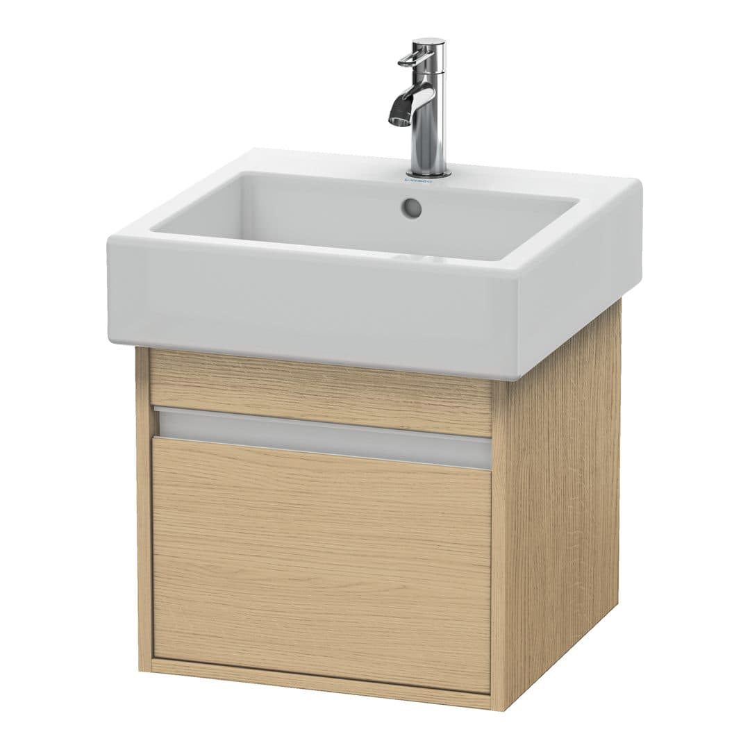 Duravit Ketho – Έπιπλο Νιπτήρα – 450 mm, 1 συρτάρι, νιπτήρας κέντρο – Natural oak, Decor (KT668503030)