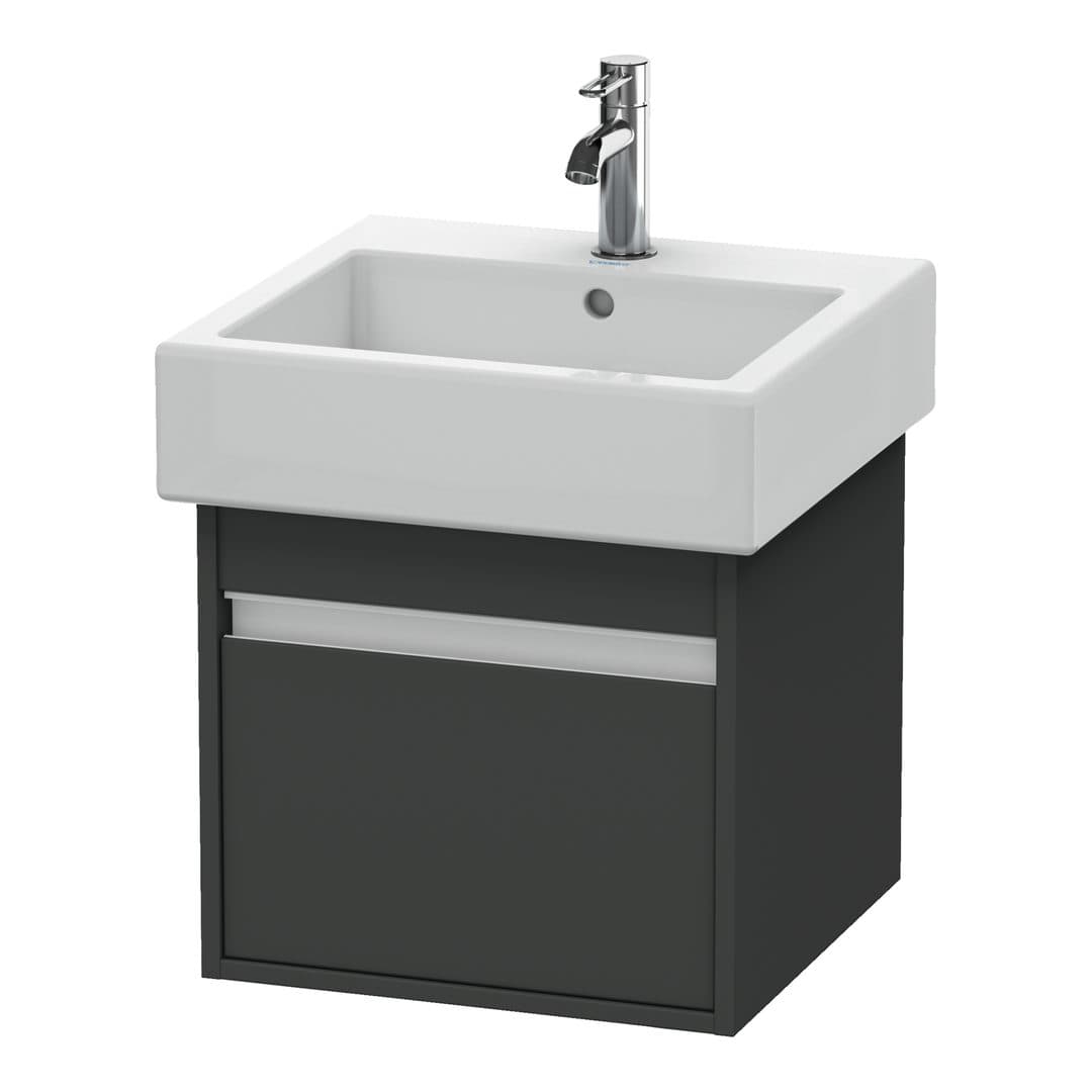 Duravit Ketho – Έπιπλο Νιπτήρα – 450 mm, 1 συρτάρι, νιπτήρας κέντρο – Graphite Matt, Decor (KT668504949)