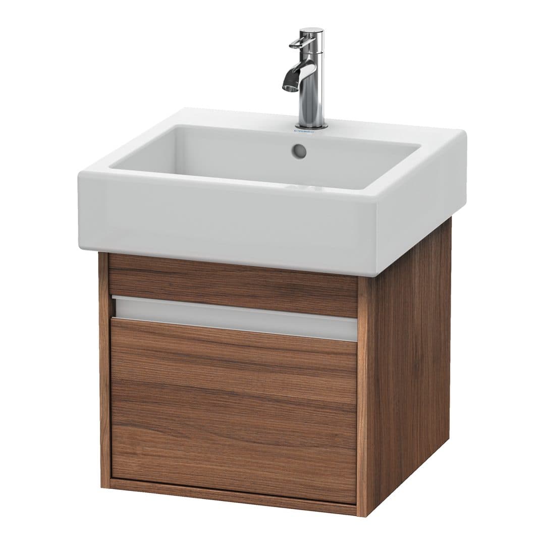 Duravit Ketho – Έπιπλο Νιπτήρα – 450 mm, 1 συρτάρι, νιπτήρας κέντρο – Walnut Matt, Decor (KT668507979)