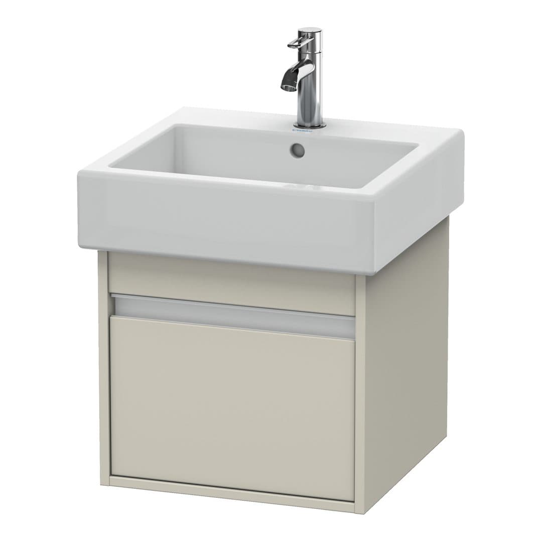 Duravit Ketho – Έπιπλο Νιπτήρα – 450 mm, 1 συρτάρι, νιπτήρας κέντρο – Taupe Matt, Decor (KT668509191)