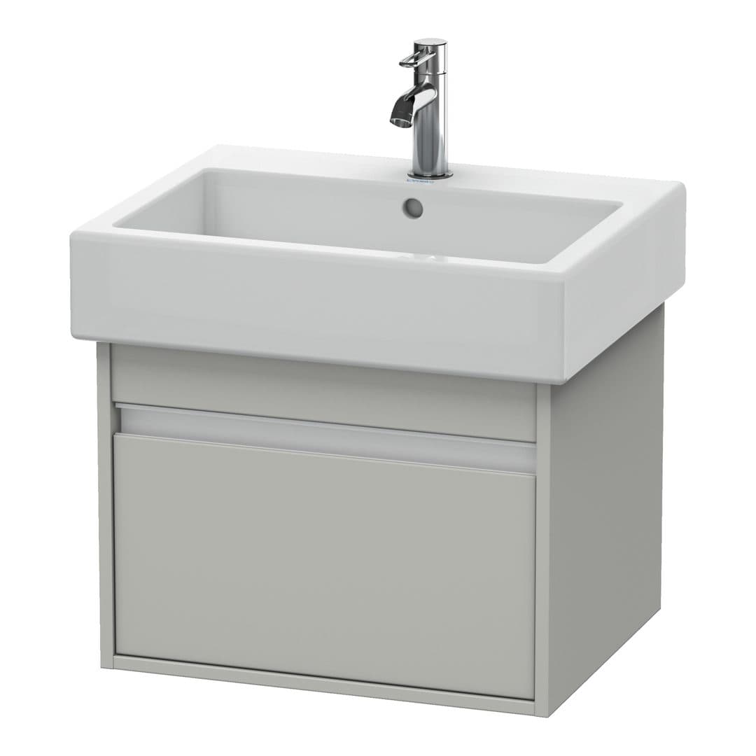 Duravit Ketho – Έπιπλο Νιπτήρα – 550 mm, 1 συρτάρι, νιπτήρας κέντρο – Concrete grey Matt, Decor (KT668600707)