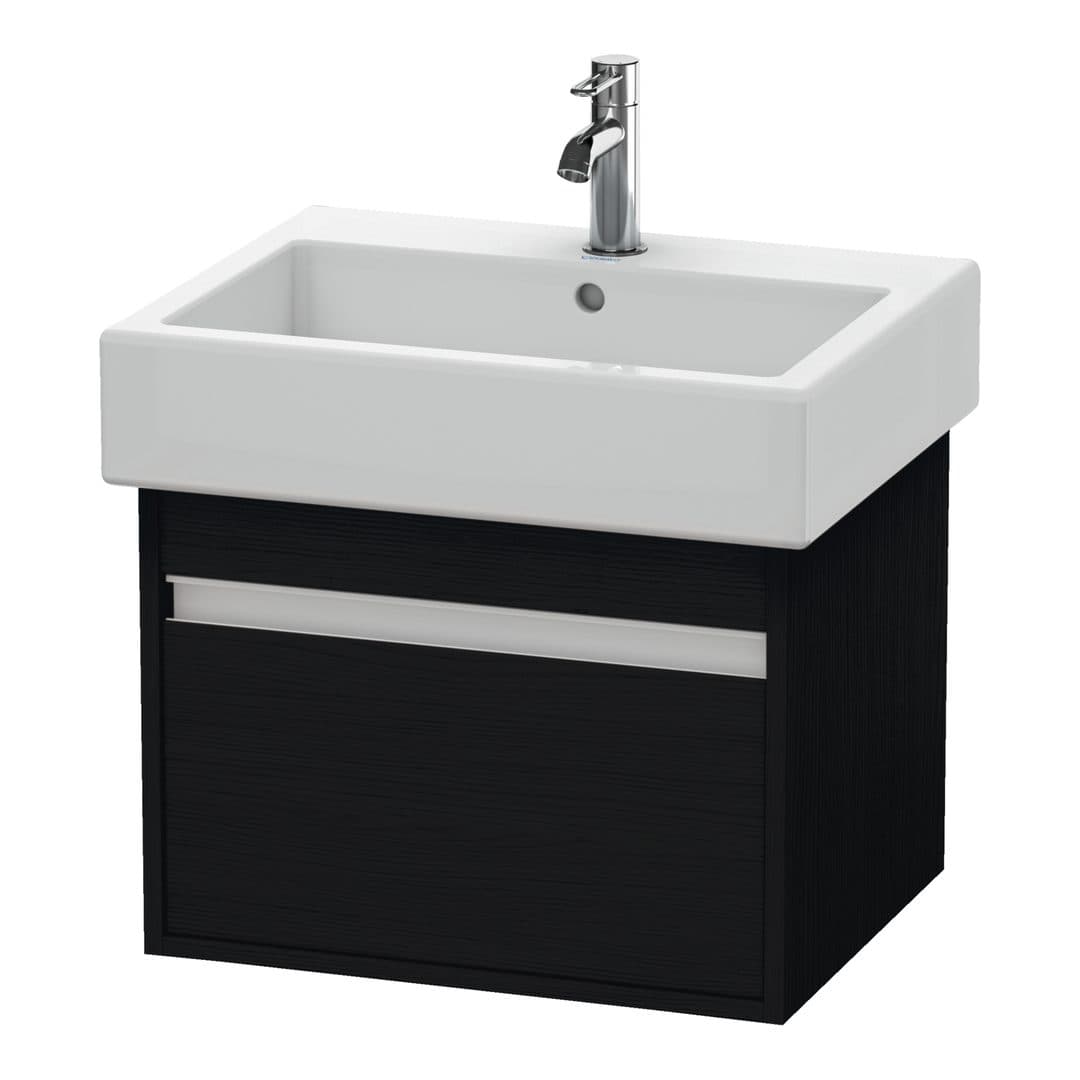 Duravit Ketho – Έπιπλο Νιπτήρα – 550 mm, 1 συρτάρι, νιπτήρας κέντρο – Black oak Matt, Decor (KT668601616)