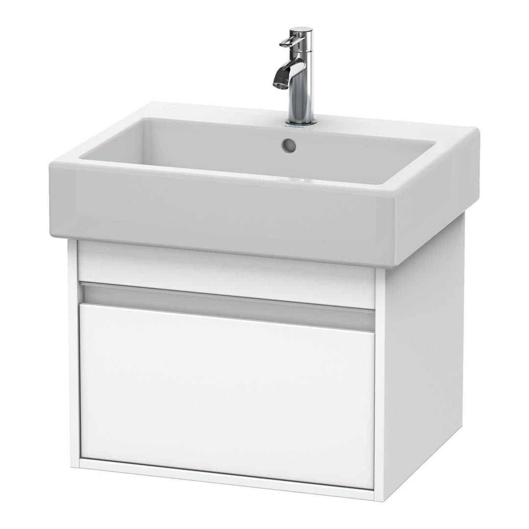 Duravit Ketho – Έπιπλο Νιπτήρα – 550 mm, 1 συρτάρι, νιπτήρας κέντρο – White Matt, Decor (KT668601818)