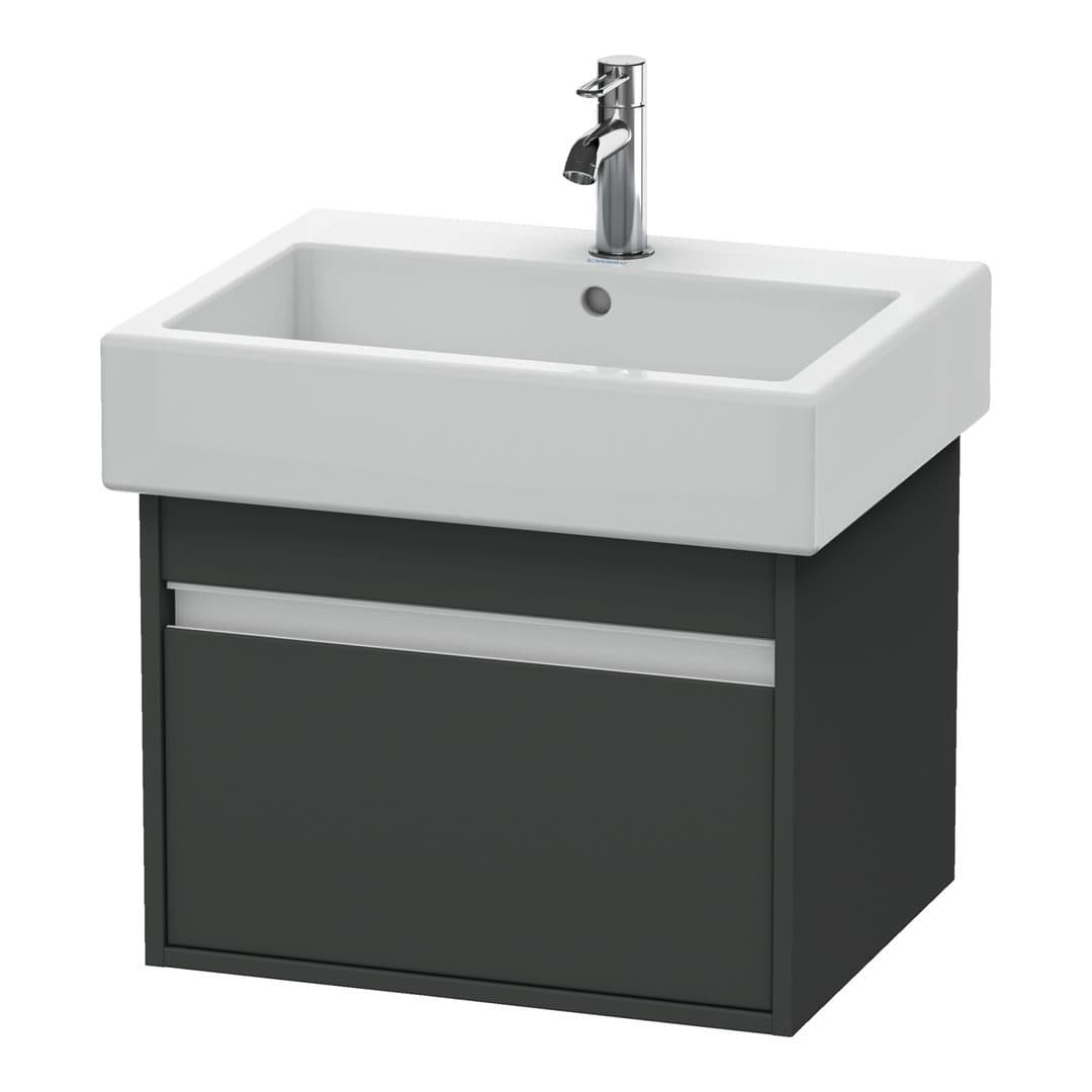 Duravit Ketho – Έπιπλο Νιπτήρα – 550 mm, 1 συρτάρι, νιπτήρας κέντρο – Graphite Matt, Decor (KT668604949)