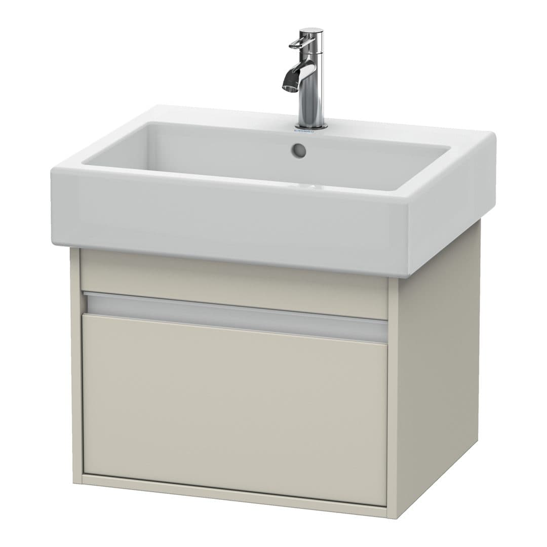 Duravit Ketho – Έπιπλο Νιπτήρα – 550 mm, 1 συρτάρι, νιπτήρας κέντρο – Taupe Matt, Decor (KT668609191)