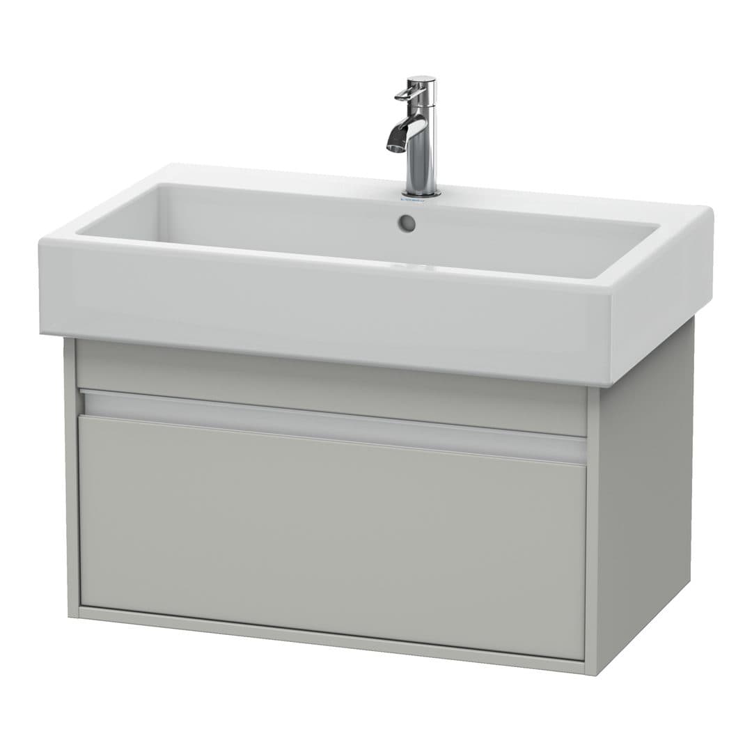 Duravit Ketho – Έπιπλο Νιπτήρα – 750 mm, 1 συρτάρι, νιπτήρας κέντρο – Concrete grey Matt, Decor (KT668700707)