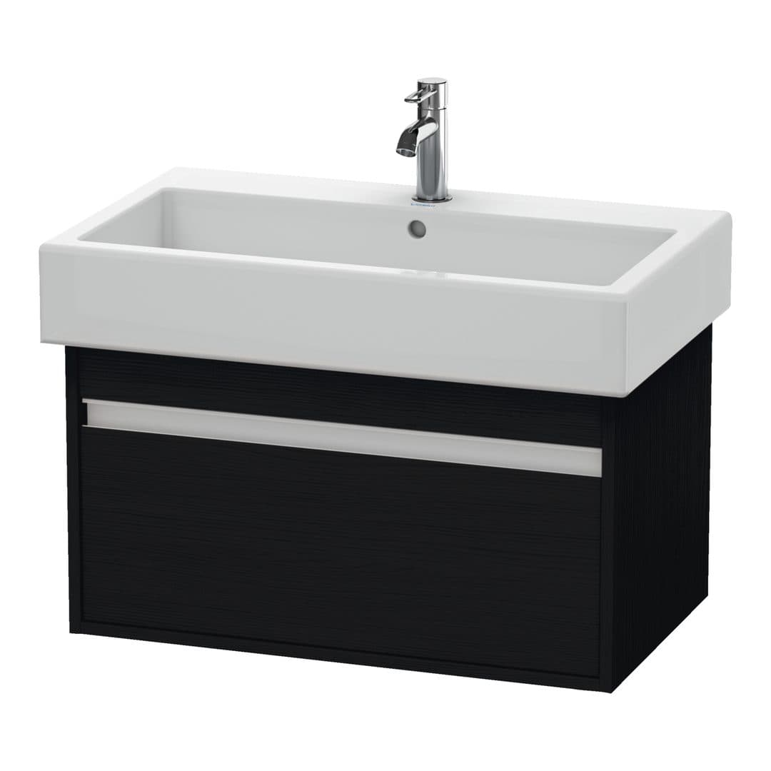 Duravit Ketho – Έπιπλο Νιπτήρα – 750 mm, 1 συρτάρι, νιπτήρας κέντρο – Black oak Matt, Decor (KT668701616)