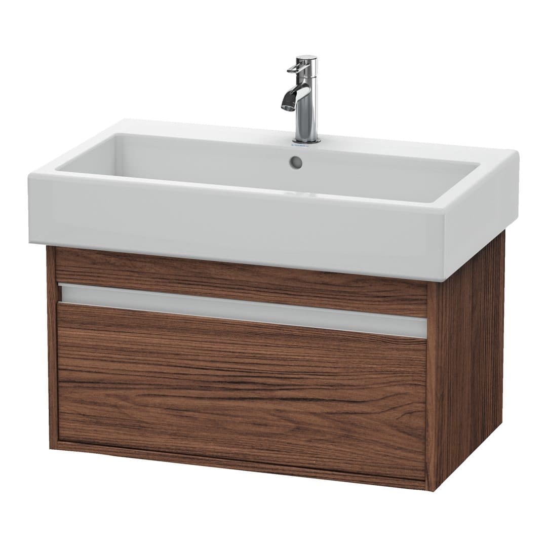 Duravit Ketho – Έπιπλο Νιπτήρα – 750 mm, 1 συρτάρι, νιπτήρας κέντρο – Walnut dark Matt, Decor (KT668702121)