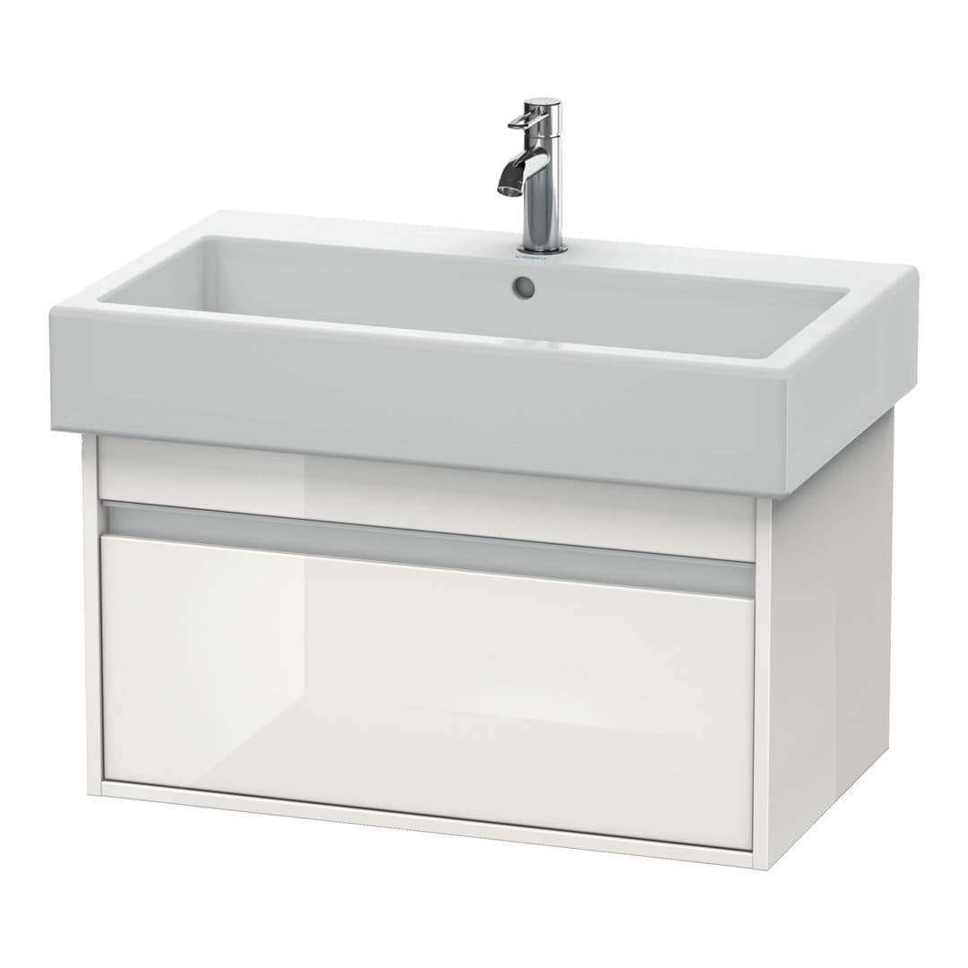 Duravit Ketho – Έπιπλο Νιπτήρα – 750 mm, 1 συρτάρι, νιπτήρας κέντρο – White High Gloss, Decor (KT668702222)