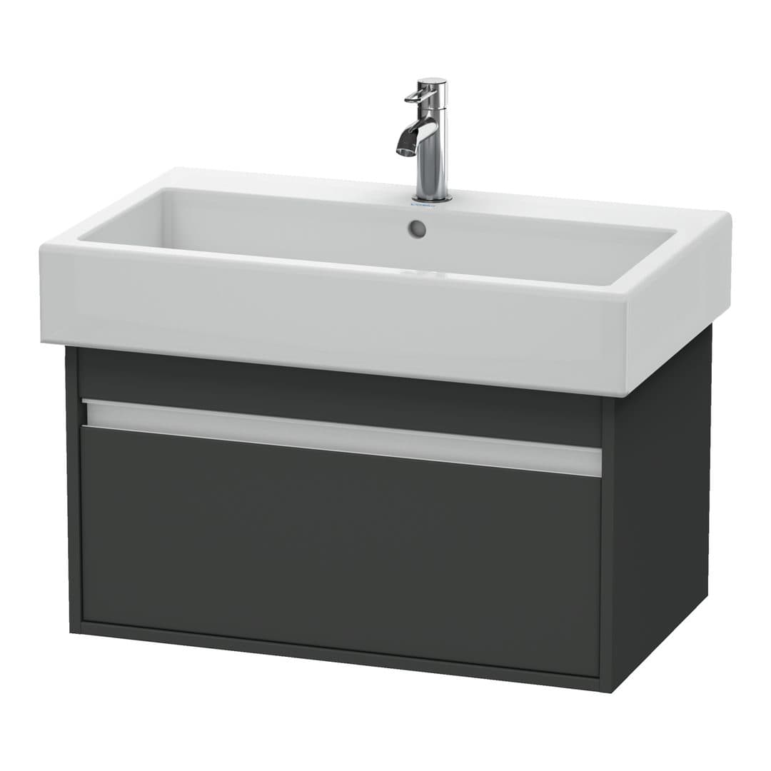 Duravit Ketho – Έπιπλο Νιπτήρα – 750 mm, 1 συρτάρι, νιπτήρας κέντρο – Graphite Matt, Decor (KT668704949)