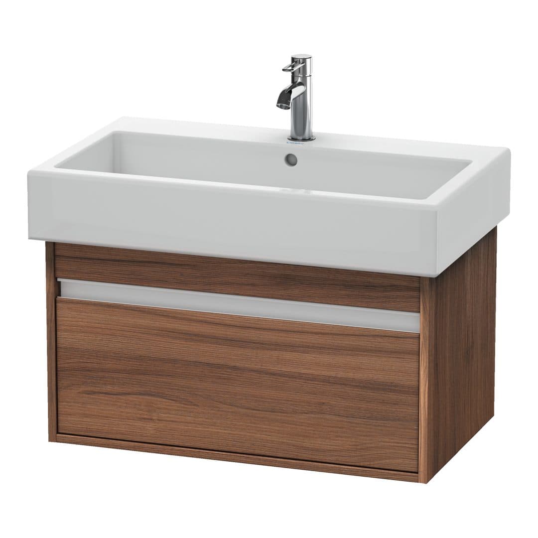 Duravit Ketho – Έπιπλο Νιπτήρα – 750 mm, 1 συρτάρι, νιπτήρας κέντρο – Walnut Matt, Decor (KT668707979)
