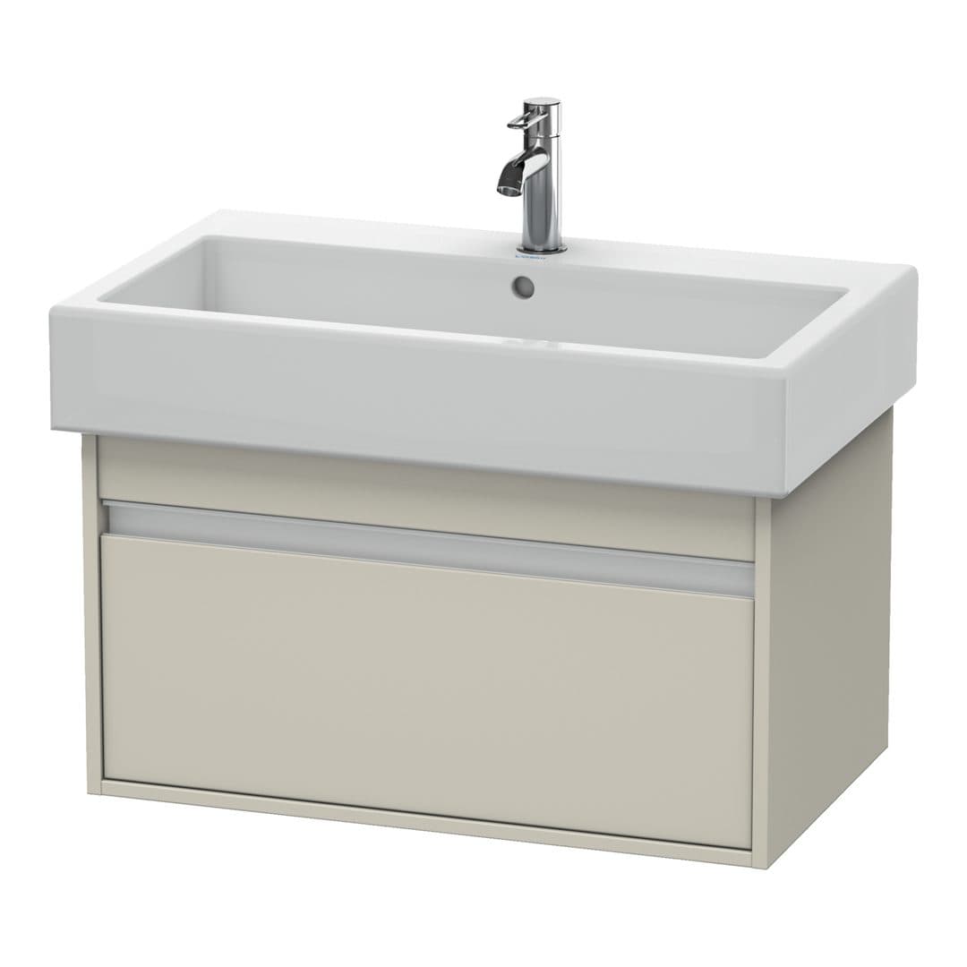 Duravit Ketho – Έπιπλο Νιπτήρα – 750 mm, 1 συρτάρι, νιπτήρας κέντρο – Taupe Matt, Decor (KT668709191)