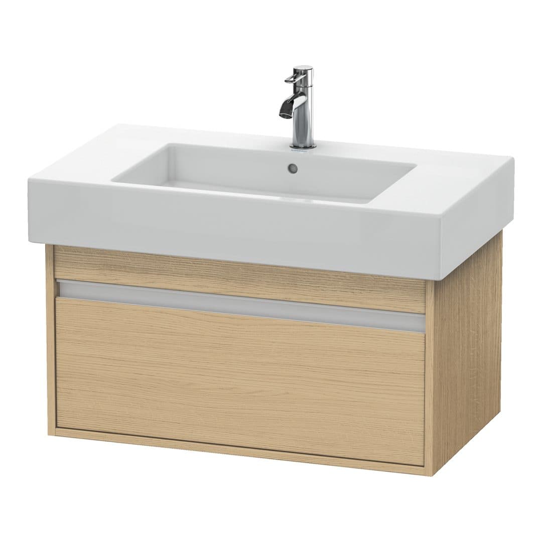 Duravit Ketho – Έπιπλο Νιπτήρα – 800 mm, 1 συρτάρι, νιπτήρας κέντρο, 800 x 455 x 410 mm, μοντέλο KT6690 – Natural oak, Decor (KT669003030)