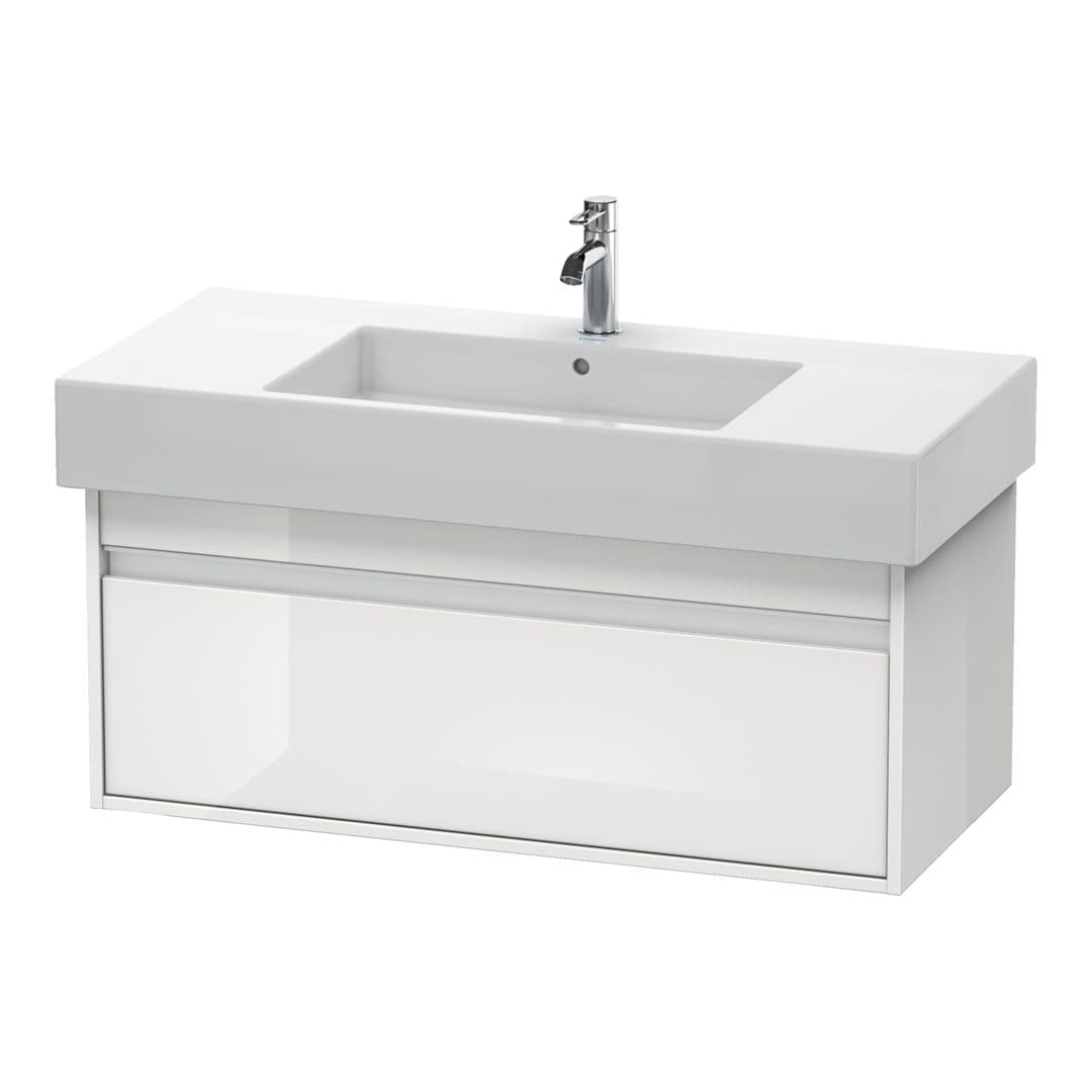 Duravit Ketho – Έπιπλο Νιπτήρα – 1000 mm, 1 συρτάρι, νιπτήρας κέντρο, 1000 x 455 x 410 mm, μοντέλο KT6691 – White High Gloss, Decor (KT669102222)