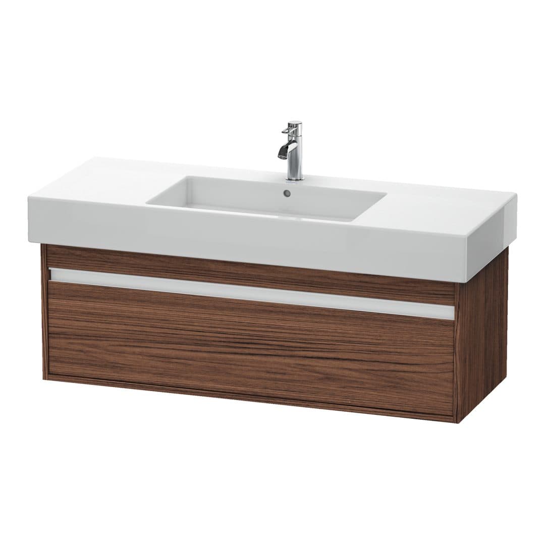 Duravit Ketho – Έπιπλο Νιπτήρα – 1200 mm, 1 συρτάρι, νιπτήρας κέντρο – Walnut dark Matt, Decor (KT669202121)