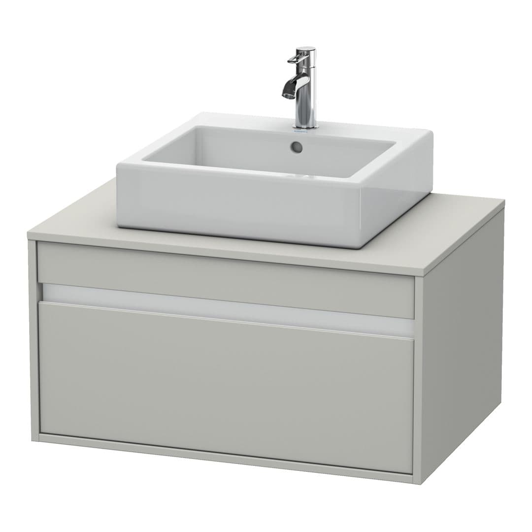 Duravit Ketho – Έπιπλο Νιπτήρα – 800 mm, για κονσόλα, 1 συρτάρι, νιπτήρας κέντρο, μοντέλο KT6694 – Concrete grey Matt, Decor (KT669400707)