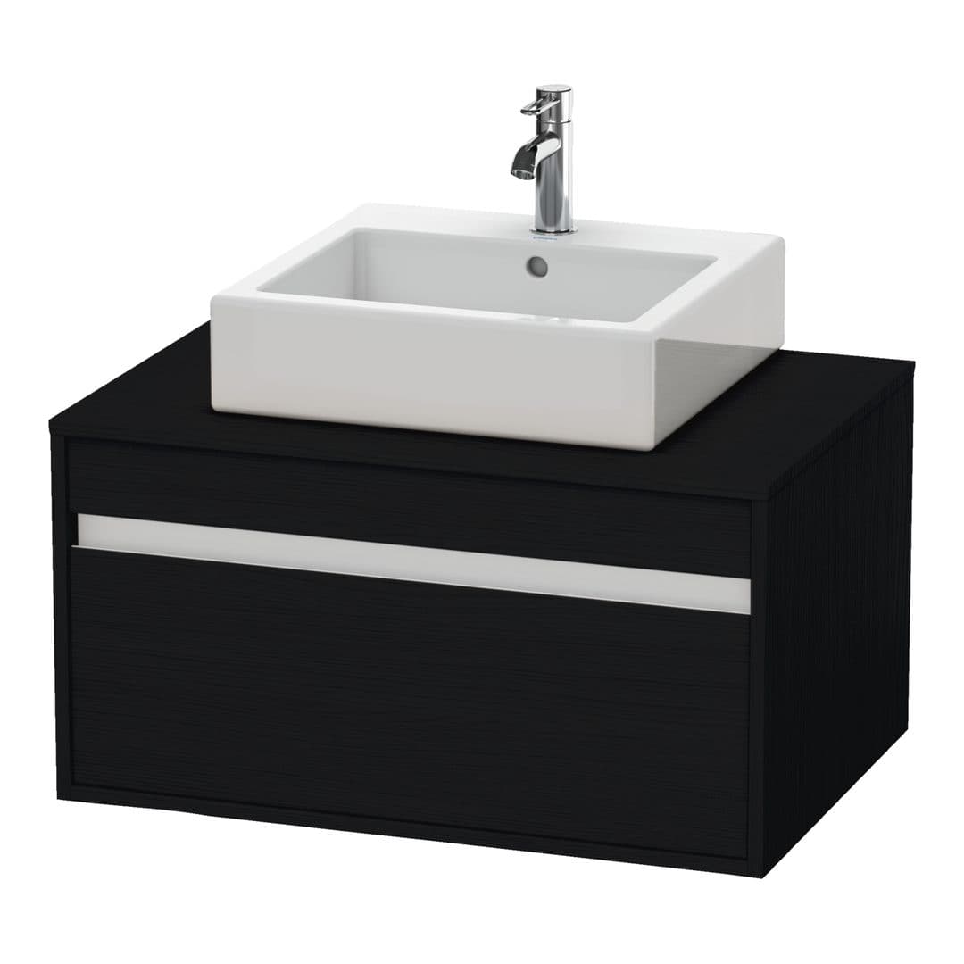 Duravit Ketho – Έπιπλο Νιπτήρα – 800 mm, για κονσόλα, 1 συρτάρι, νιπτήρας κέντρο, μοντέλο KT6694 – Black oak Matt, Decor (KT669401616)