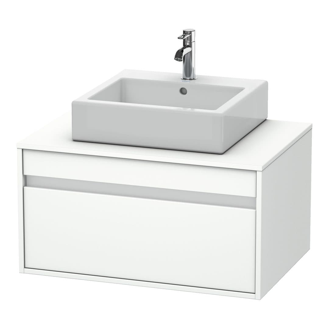 Duravit Ketho – Έπιπλο Νιπτήρα – 800 mm, για κονσόλα, 1 συρτάρι, νιπτήρας κέντρο, μοντέλο KT6694 – White Matt, Decor (KT669401818)