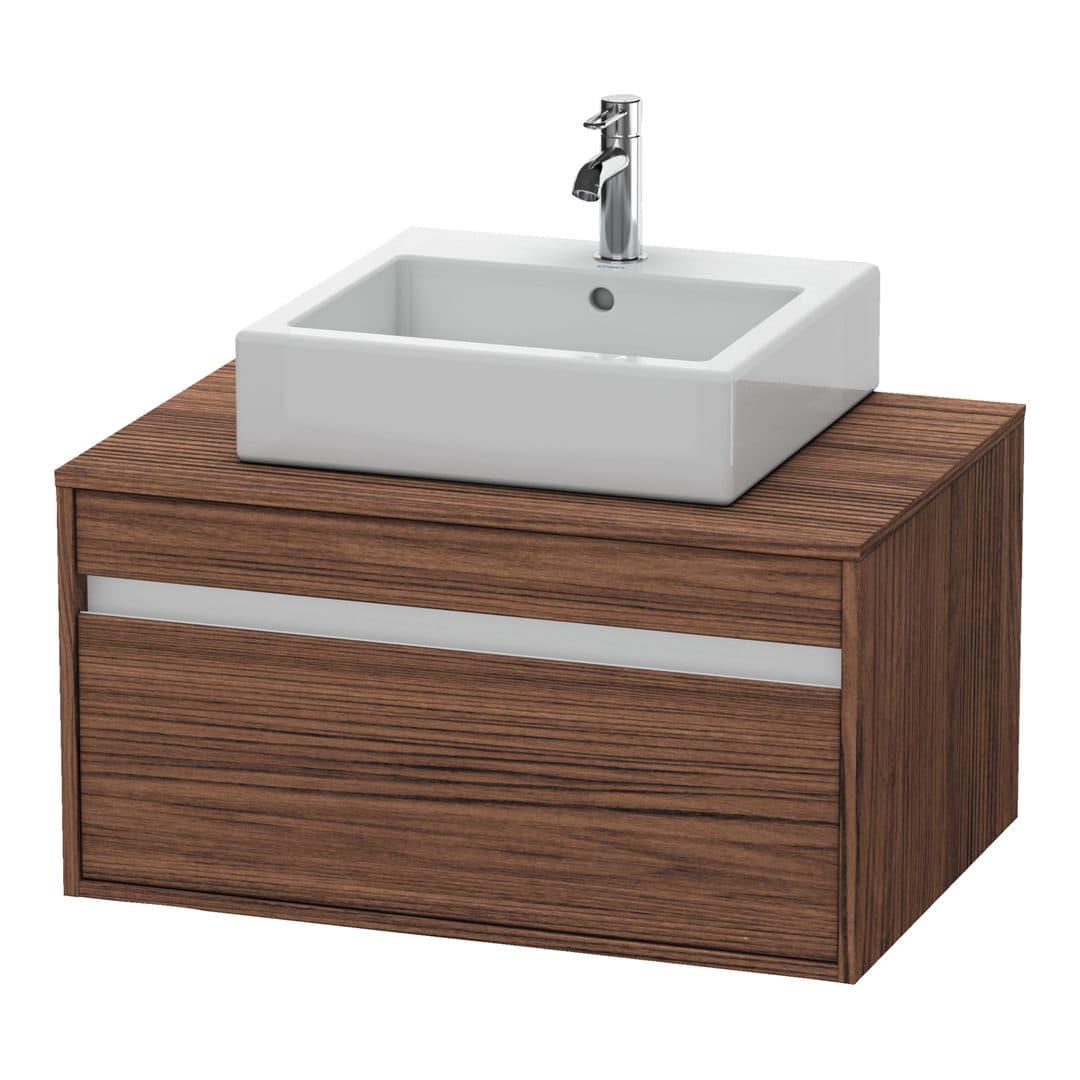 Duravit Ketho – Έπιπλο Νιπτήρα – 800 mm, για κονσόλα, 1 συρτάρι, νιπτήρας κέντρο, μοντέλο KT6694 – Walnut dark Matt, Decor (KT669402121)