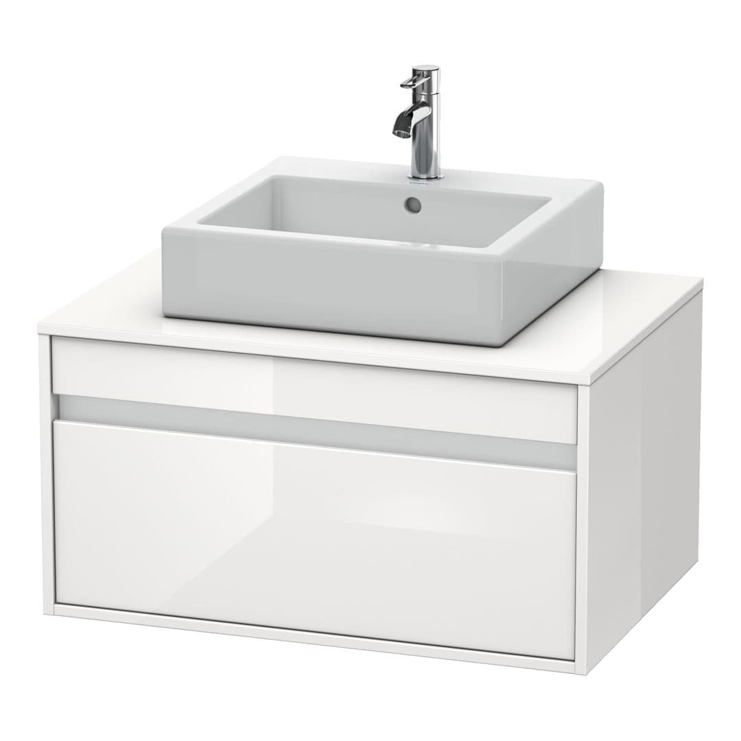 Duravit Ketho – Έπιπλο Νιπτήρα – 800 mm, για κονσόλα, 1 συρτάρι, νιπτήρας κέντρο, μοντέλο KT6694 – White High Gloss, Decor (KT669402222)