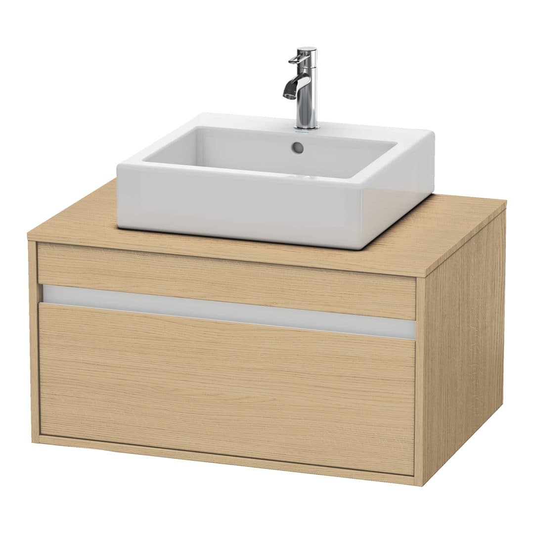 Duravit Ketho – Έπιπλο Νιπτήρα – 800 mm, για κονσόλα, 1 συρτάρι, νιπτήρας κέντρο, μοντέλο KT6694 – Natural oak, Decor (KT669403030)