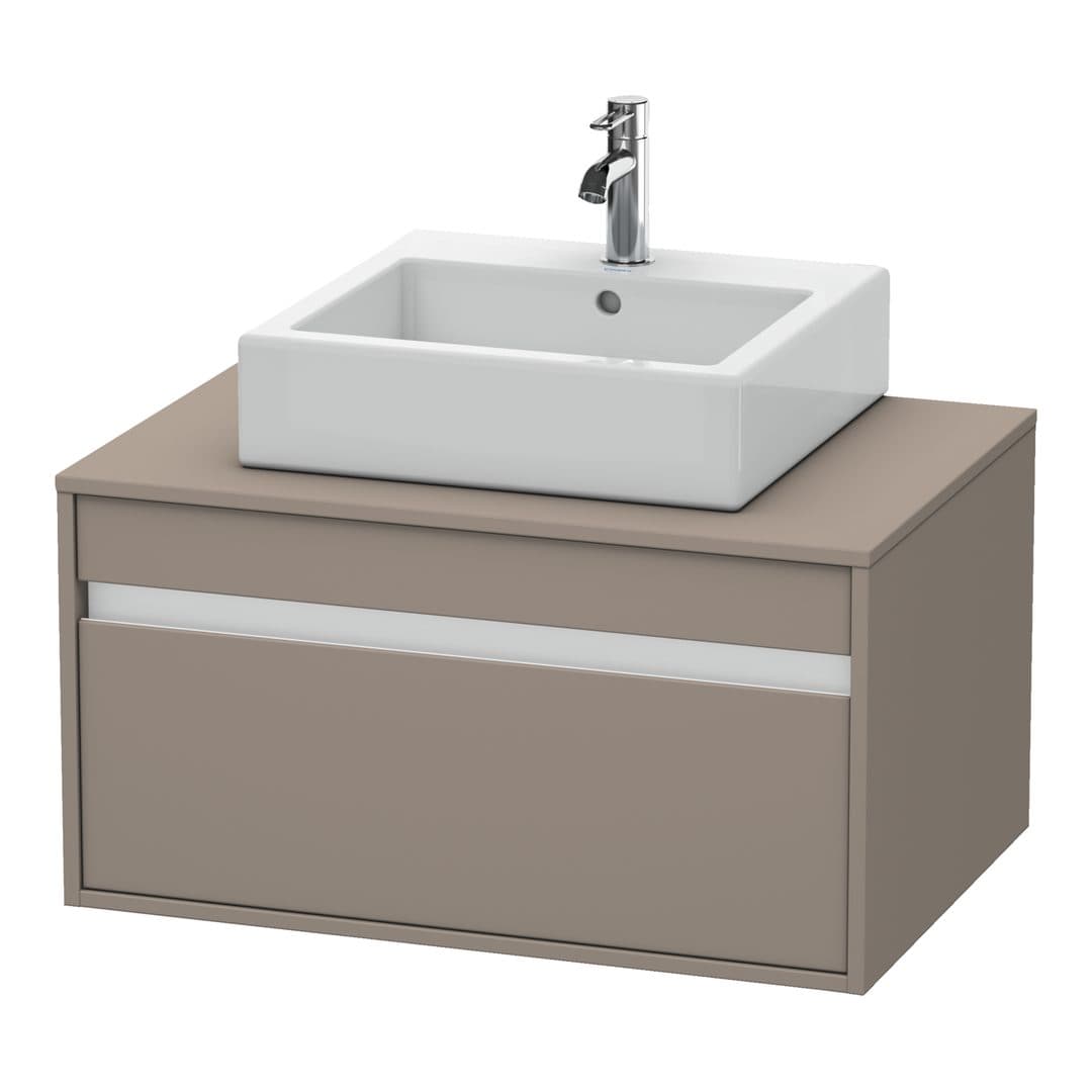 Duravit Ketho – Έπιπλο Νιπτήρα – 800 mm, για κονσόλα, 1 συρτάρι, νιπτήρας κέντρο, μοντέλο KT6694 – Basalte Matt, Decor (KT669404343)