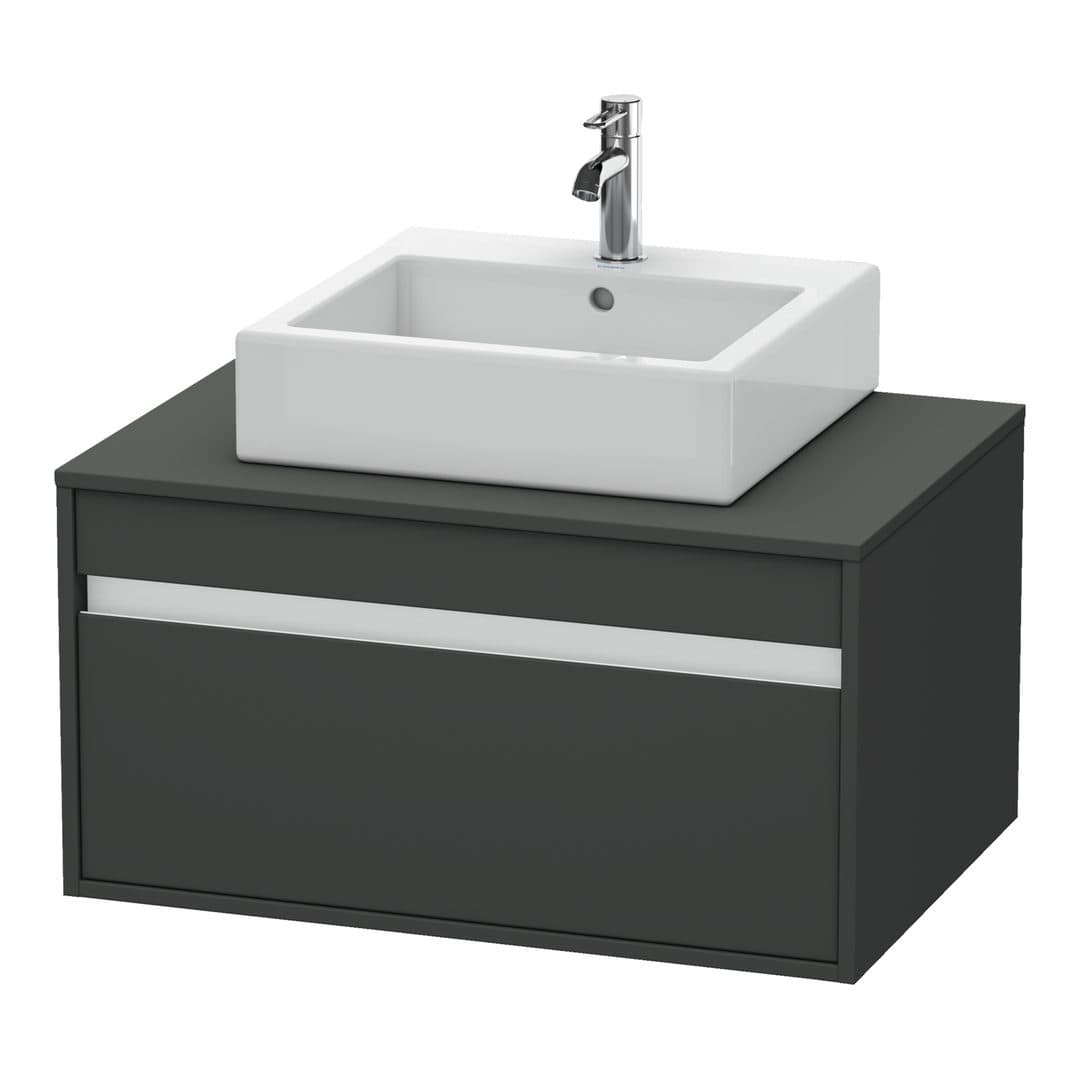 Duravit Ketho – Έπιπλο Νιπτήρα – 800 mm, για κονσόλα, 1 συρτάρι, νιπτήρας κέντρο, μοντέλο KT6694 – Graphite Matt, Decor (KT669404949)